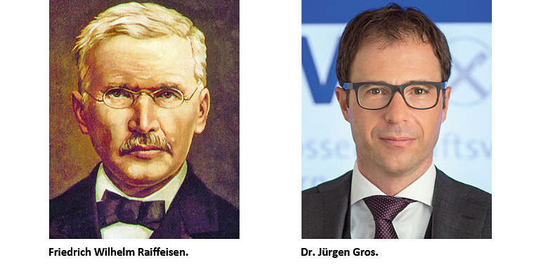 Friedrich Wilhelm Raiffeisen und Dr. Jürgen Gros
