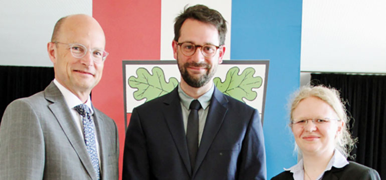 V.l.: Dr. Ulrich Reuter, Florian Neumann und Sarah-Elisa Krasnov. GZ 10 2018 Kooperation Transferagentur