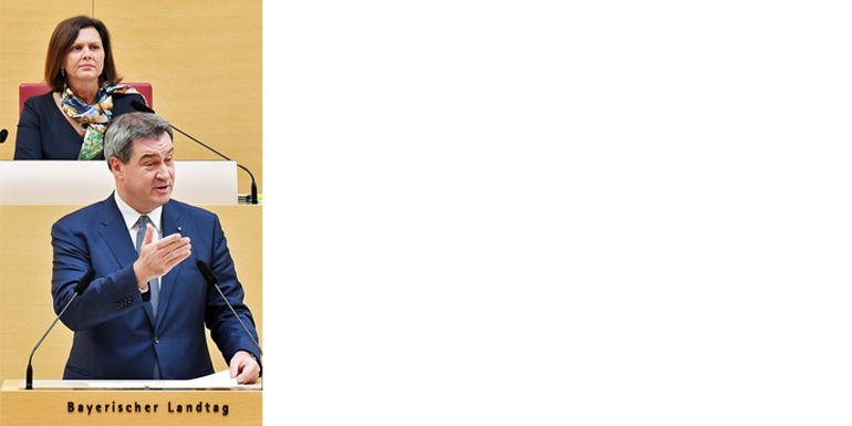 Ministerpräsident Dr. Markus Söder. Im Hintergrund Landtagspräsidenti n Ilse Aigner. Bild: Rolf Poss; Archiv Bayerischer Landtag Ministerpräsident Dr. Markus Söder. Im Hintergrund Landtagspräsidenti n Ilse Aigner. Bild: Rolf Poss; Archiv Bayerischer Landtag