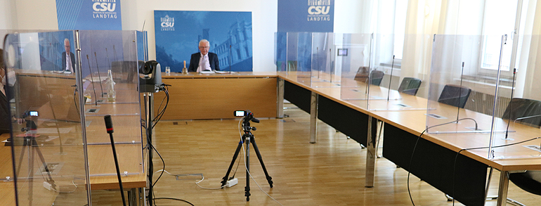 Die Klausurtagung der CSU-Landtagsfraktion fand 2022 komplett virtuell statt. Bild: CSU Landtagsfraktion