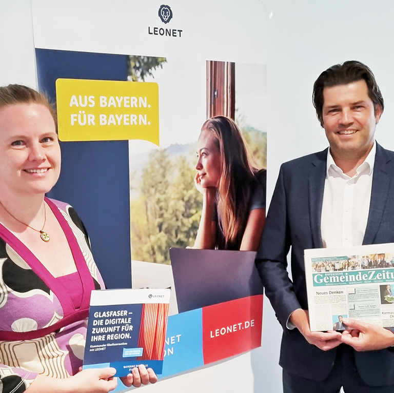 GZ-Chefredakteurin Constanze von Hassel mit LEONET-Vorstandsmitglied Martin Naber. Bild: LEONET