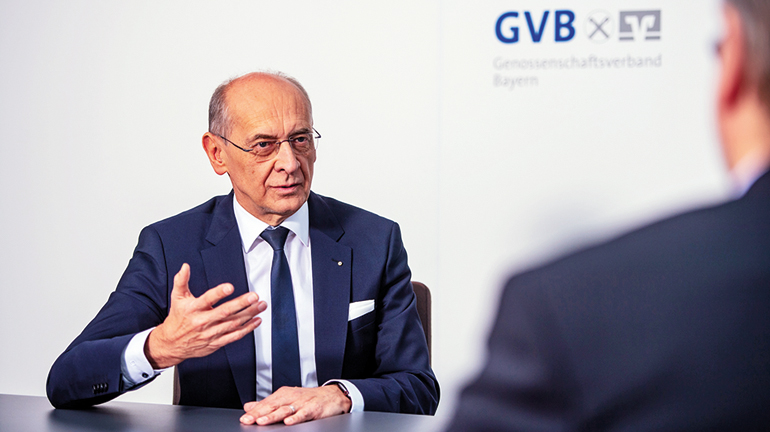 Gregor Scheller, Verbandspräsident und Vorstandsvorsitzender, Genossenschaftsverband Bayern. Bild: GVB/Lennart Preiss