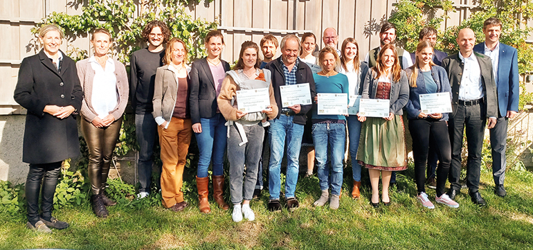 Projektträger und Gäste bei der Exkursion. Bild: ÖMR Oberallgäu Kempten