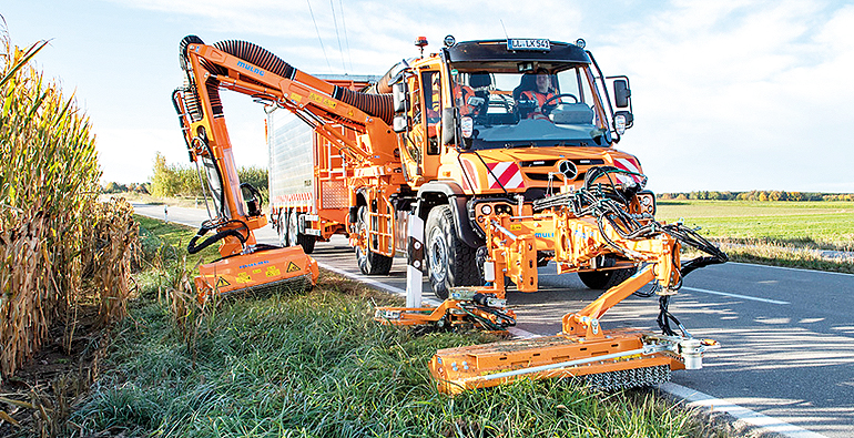 Unimog U 530 mit Trio-Mäher. Bild: Daimler Truck AG