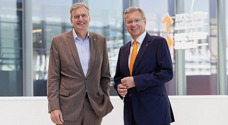 Peter Ottmann und Prof. Dr. Roland Fleck, CEOs NürnbergMesse Group. Bild: NürnbergMesse / Ralf Rödel