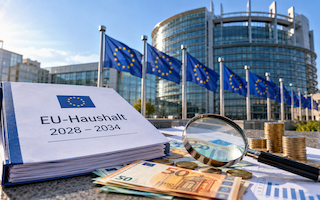 Beim künftigen EU-Haushalt rücken neben der Höhe der Ausgaben auch deren messbare Wirkung und eine wirksame Kontrolle stärker in den Fokus. Illustration: KI-generiert